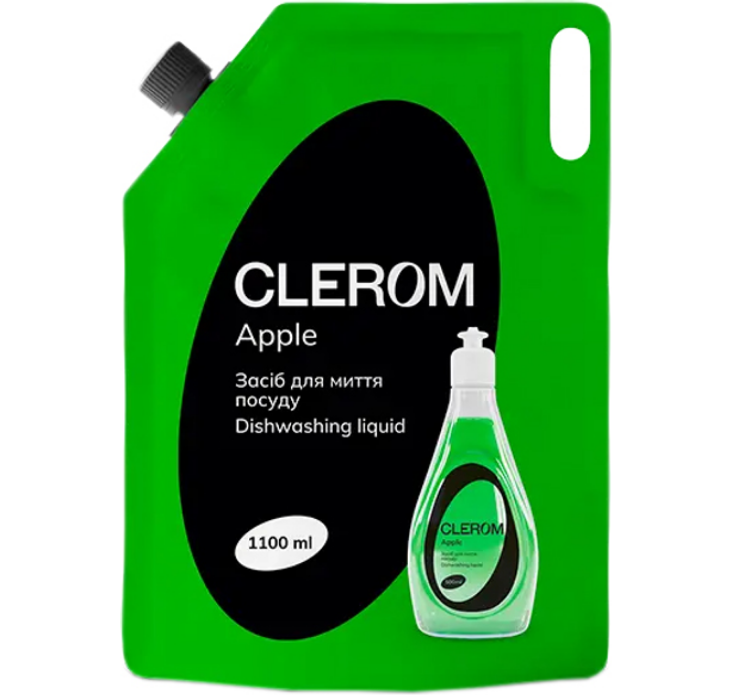 Clerom засіб д/миття посуду дой-пак 1100мл Apple